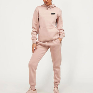 Ensemble de survêtement sportif personnalisé avec logo, sweat-shirt et pantalon de jogging en molleton, taille plus, pour femmes - Product Image 5