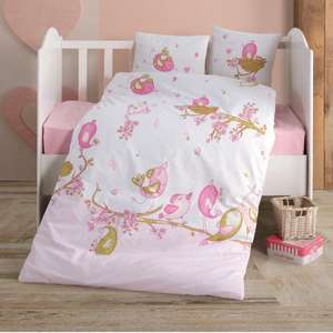 Ensemble de literie pour bébé Clasy Pink Singer Birds V1 - Product Image 1