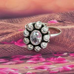 925 argent Sterling fait à la main bague de mariage zircon cubique bague réglable bijoux de mode cadeau pour les filles et les femmes R0357-GS - Product Image 3