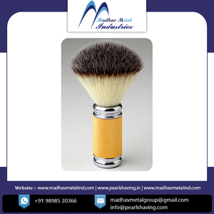 แปรงโกนหนวดขนสังเคราะห์ด้ามโลหะยี่ห้อ Madhav Metal Private Label สำหรับโกนหนวดเคราผู้ชาย ราคาขายส่งจำนวนมาก - Product Image 3