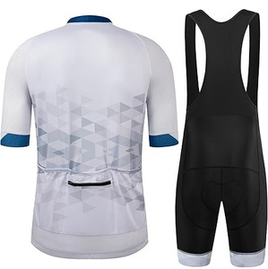Jersey y pantalones cortos con pechera y cremallera personalizados, uniforme de carreras deportivas de ciclismo, uniformes estampados a la moda transpirables hechos en poliéster - Product Image 3
