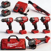 Perkakas Rumah Tangga Milwaukee 18V Baterai Lithium FUEL Kunci Pas Gerinda Bor Multi-Fungsi 10pcs Set Perkakas Serbaguna