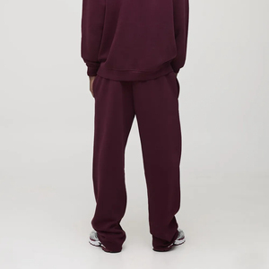 Nouveau arrivé 2025 100% coton coupe décontractée surdimensionné jambe large pantalons pour hommes couleur unie poids lourd personnalisé lavé homme pantalons de survêtement - Product Image 3