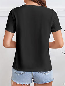 T-shirt personalizzata in morbido cotone 100% da donna con stampa personalizzata con POD locale - Product Image 4