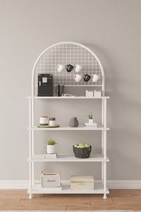 Estante de Cocina con Soporte para Microondas, Organizador para Cafetera y Panel Trasero con Rejilla - Product Image 3