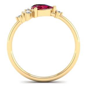 Bague de fiançailles REYES, nouveau design, argent sterling 925, pierre précieuse rubis taille poire 0,5 ct, pour femmes, certifiée GRA, bijoux en moissanite - Product Image 4