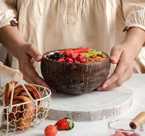 Bol à salade de service mixte pour soupe de nouilles de taille personnalisée écologique fabriqué à partir de coquille de noix de coco du Vietnam - Product Image 5