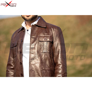 Giacche in pura <span class=keywords><strong>pelle</strong></span> originali da donna di Design moderno di alta qualità giacche <span class=keywords><strong>Blazer</strong></span> da <span class=keywords><strong>uomo</strong></span> in vera <span class=keywords><strong>pelle</strong></span> di pecora con 5 bottoni - Product Image 4