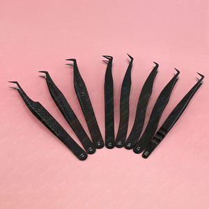 Pinzas de pestañas de volumen ruso de etiqueta privada, pinzas aplicadoras de pestañas finas en forma de X, juego de pinzas ligeras de ángulo de 45 90 grados - Product Image 3