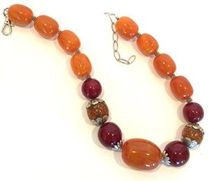 Elegante Juego de Collar y Aretes de Resina Negra Hechos a Mano, Joyería de Cuentas Gruesas y Estilosa, Gargantilla de Resina para Mujer, Artesanía bh - Product Image 5