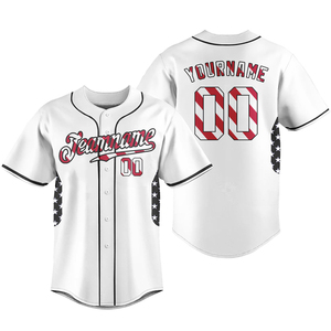 Camiseta de béisbol americana para hombres y mujeres, camisetas de béisbol hechas a medida, estampado por transferencia de calor, 100% poliéster, secado rápido, antibacteriano - Product Image 1