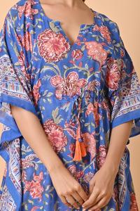 ชุดเดรสคาฟตันผ้าฝ้ายพิมพ์ลายดอกไม้งานประดิษฐ์ทำมือยาวไม่เกิน54นิ้วสำหรับฤดูใบไม้ผลิ - Product Image 6