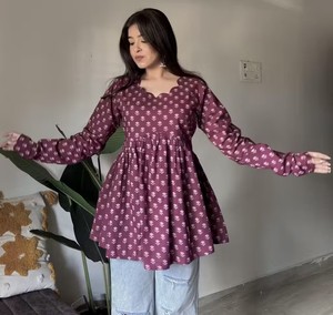Unity Luxure 3825 Kurta évasée pour femme, d'été, décontractée, à imprimé floral, en Nylon/Coton, avec taille naturelle et encolure asymétrique - Product Image 3