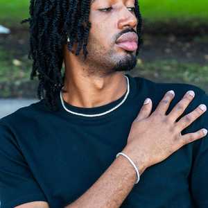 Chaîne tennis en moissanite 3MM avec bracelet tennis offert, fabriquée à la main en or blanc 14K, métal durable - Product Image 3