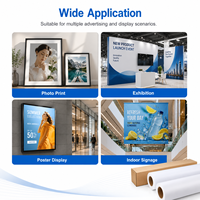Film PP Mat Brillant Imprimable à l'Eco-Solvant en Rouleau, Papier Synthétique Autocollant Imperméable pour Affiches, Usine de Guangzhou