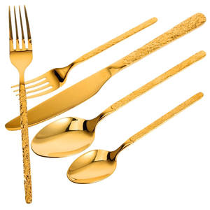 Gran oferta, cubiertos con estilo, cuchillo, tenedor, cuchara, juego de cubiertos de Metal de acero inoxidable para boda chapado en oro para uso en restaurante de Hotel - Product Image 1