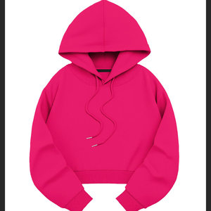 Casual Streetwear Drop Shoulder Figures Sudaderas con capucha ecológicas transpirables de punto de manga larga Sudadera con capucha recortada para mujer - Product Image 5