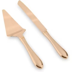 Trending Home Decor Cake Server Set Elegante Acero inoxidable Metal Postre Sirviendo Cuchillo Boda Partyware Cocina Pastelería Cortador - Product Image 5