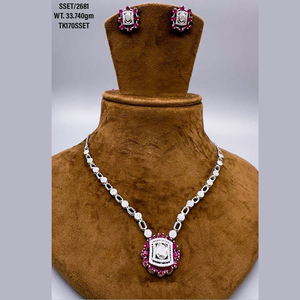 Bridal Green Cz Gemstone Zircon Pendant <b>Necklace</b> Jewellery Set Luxury 925 Sterling <b>Silver</b> Zircon Jewellery <b>Necklace</b> Earrings Set - Product Image 4