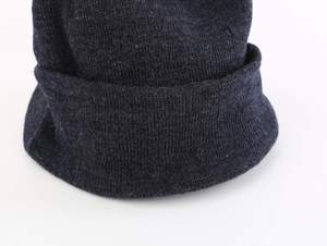 Grey Men's Winter Beanie Hat with Brim Warm Double Knit Cuff Beanie <b>Cap</b> - Product Image 2