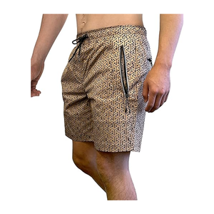 Shorts coupe-vent pour homme en coton 100% uni, imprimés sur mesure, respirants et de haute qualité - Style urbain, taille mi-haute avec cordon de serrage - Product Image 5