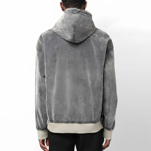เสื้อฮู้ดแขนยาวสำหรับฤดูหนาวเสื้อครอปปักลายพัฟมีลายสีพื้น - Product Image 3