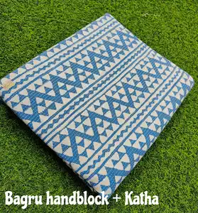 Coton Bagru main bloc impression sur tissu Kantha pour robe faisant du tissu par la cour tissu de coton