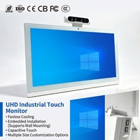 Nuevo diseño de monitor LCD táctil de 15.6 pulgadas, PC todo en uno con cámara para autoservicio en comercios.