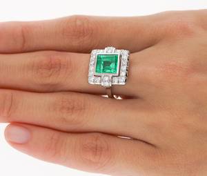 925 Sterling Silver <b>Ring</b> Original Emerald Square Cut Moissanite Diamond Halo <b>Ring</b> Birthdays Party Jewelry Gift for Friends - Product Image 5