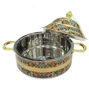 Best Quality Stainless Steel <b>Table</b> <b>Top</b> Casserole Dish Deluxe Quality Hand-Printed Metal Serving Pot at Excellent Price - Product Image 2