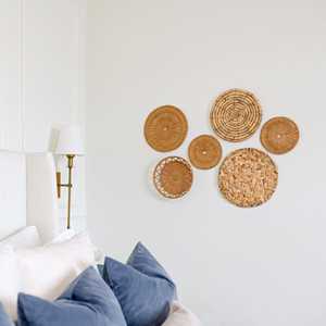 Juego de 6 estantes de exhibición elegantes de color marrón variado, decoración de cesta de pared - Product Image 2