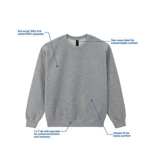 Sweat-shirt pour homme en coton et polyester, manches longues, col rond, vêtements d'hiver, impression numérique, coupe classique, sweat-shirt unisexe, écologique - Product Image 2