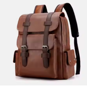 Sac à dos en cuir multifonctionnel de luxe personnalisé unisexe, sac pour ordinateur portable d'affaires, fermeture à glissière, sac à dos élégant pour étudiants, tissu 800g - Product Image 1