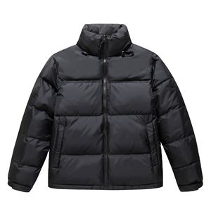 Blouson matelassé réversible imperméable noir à capuche pour homme, col montant, logo frontal, pour l'hiver et les températures froides, décontracté, tricoté, 2026 - Product Image 4