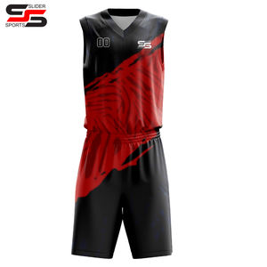 Ensemble de maillot de basketball personnalisé par sublimation pour adultes – Haut sans manches en polyester respirant de couleur unie, grande taille, imprimé – Idéal pour l'été - Product Image 1