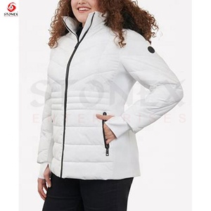 Vêtements d'hiver Veste à capuche zippée pour femmes Veste chaude personnalisée Veste d'hiver respirante pour femmes de grande taille. - Product Image 4