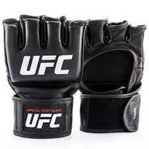 Gants de combat professionnels de haute qualité pour compétition UFC MMA, en cuir, demi-doigts, paume ouverte, pour entraînement de kickboxing, noirs - Product Image 1