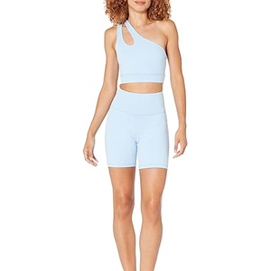 WAGSAM SPORTS Fitnesswear Custom Logo High Support Breathable Gym Workout One Shoulder Crop Sports <b>Bra</b> Adjustable <b>Straps</b> Yoga - Product Image 3