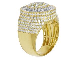 Bague de fiançailles et de mariage de luxe Hip Hop pour homme, en or jaune plaqué 10KT, avec diamant de laboratoire personnalisé, clarté VS1 - Product Image 4