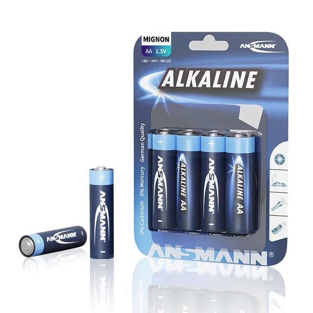 ANSMANN AA Alkaline Batteries 1.5V Super Power 10-Year Storage for Remote Control Home Appliances Power Tools Toys & More