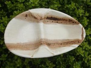 100% plaques de séparation ovales biodégradables en feuille de palmier - Product Image 3