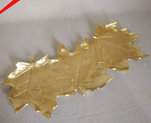 2025 nouveauté plateau de service de conception de feuille finie dorée pour la nourriture - Product Image 1