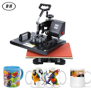 Presse à chaud Bheng 8 en 1, 38x38cm, semi-automatique, électrique, pour impression par sublimation sur t-shirts, mugs et assiettes - Product Image 5