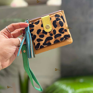 Latest Trendy Designer Western Unisex Wristlet Clutch Recycled Leather Animal Print <b>Coin</b> <b>Purse</b> Credit Card Holder Snap Button - Product Image 1