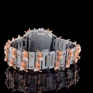 Lujo IcedOut Square Dial Moissanite Diamond Relojes mecánicos de pulsera disponibles Listo Stock Regalos de cumpleaños para hombres - Product Image 5