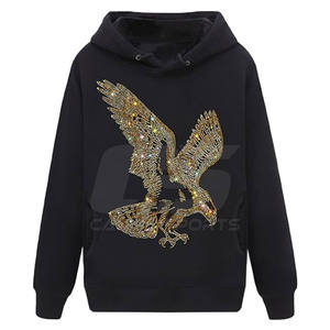 เสื้อฮู้ดแบบสวมหัวมีฮู้ดสำหรับผู้ชายเสื้อมีฮู้ดแบบสวมหัวประดับพลอยเทียมคริสตัลหรูหราออกแบบได้ตามต้องการ - Product Image 1