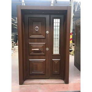 Puertas de acero modernas de alta calidad para entrada frontal de Villa y apartamento de lujo con apariencia de piedra de Moderndoor - Product Image 1