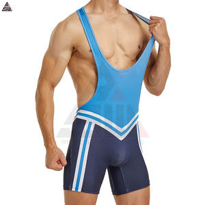 High Quality 100% Cotton Breathable Knitted Professional Weightlifting Uniforms <b>Men</b> Wrestling <b>Singlets</b> - Product Image 3