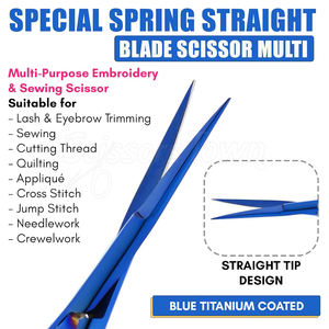 Ciseaux à ressort à sourcils en acier inoxydable de haute précision pour les besoins de toilettage et de soins de beauté des sourcils en salon et à la maison - Product Image 2