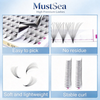 Extensions de cils pré-faits à base fine et pointue, 320 éventails, 3D-24D, courbure C/D, 0.07, naturel et volume, longueurs mixtes 6-16mm